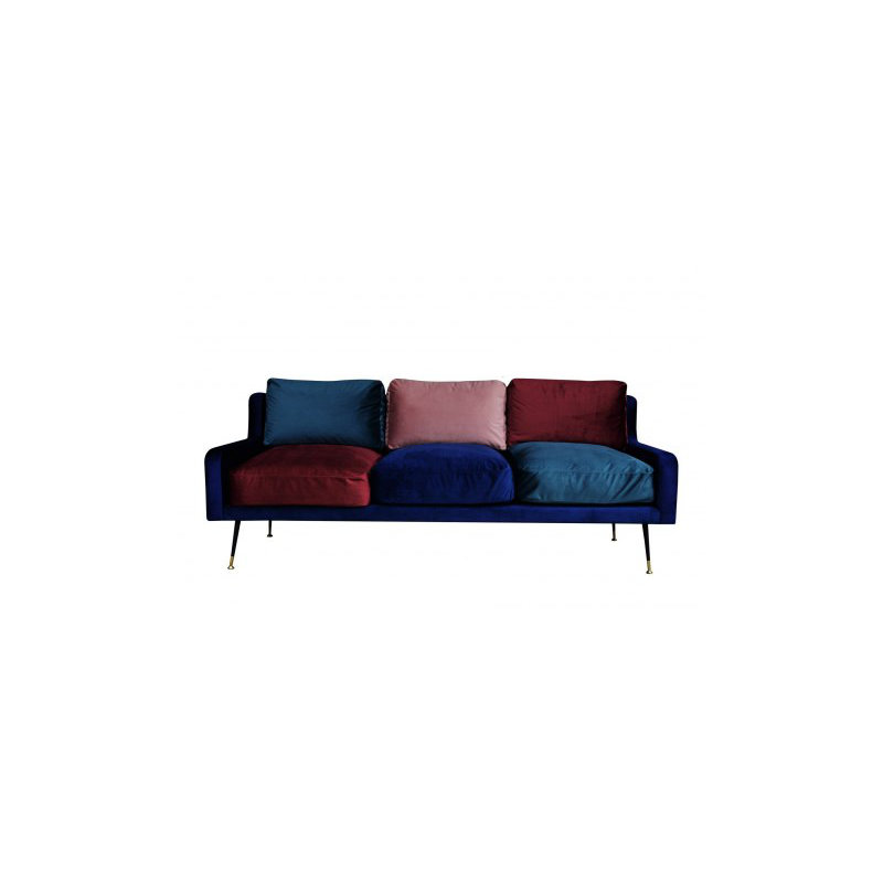Sofa, Burgundy/Blue