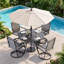 Ensemble de salle à manger de patio 5 pièces Wishon avec 4 chaises pivotantes Textilene