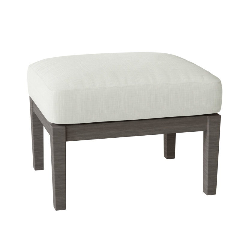 Lattice Aluminum Ottoman - Slate Gray, No Welt, Verona Silver