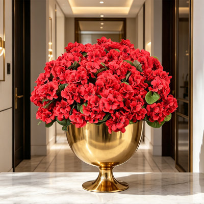 12 Pcs Artificial Geraniums Flowers for Outdoor Spring Summer Decor - UV-Resistant & Realistic Silk Faux Plants for Garden Porch Patio Yard Balcony Home Kitchen Table Centerpieces Decoration, Red
