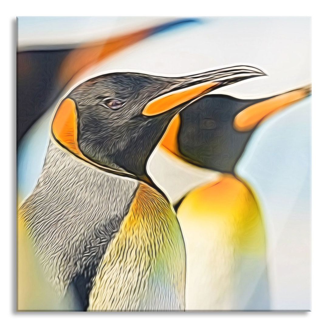 Glasbild Majestätische Kaiserpinguine