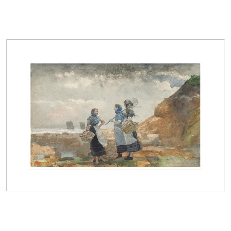 «Three Fisher Girls Tynemouth» par Winslow Homer, impression giclée sur cadre, H 15,52 po x l 21,75 po
