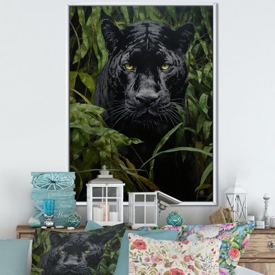 «Black Green Panther Texture Of The Jungle», reproduction sur toile