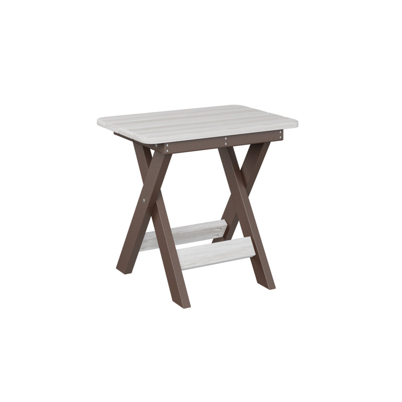Berlin Gardens Folding End Table, Chocolate Brown, Seashell