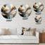 «Abstract Shapes And Lines V» - Art mural rond en marbre abstrait sur métal-88599699