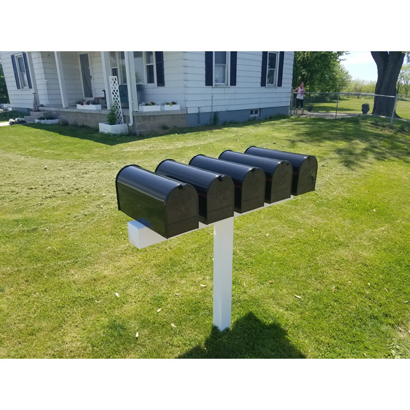 White Vinyl Multi-Mount Mailbox Post Sleeve, 42'' H x 54'' W