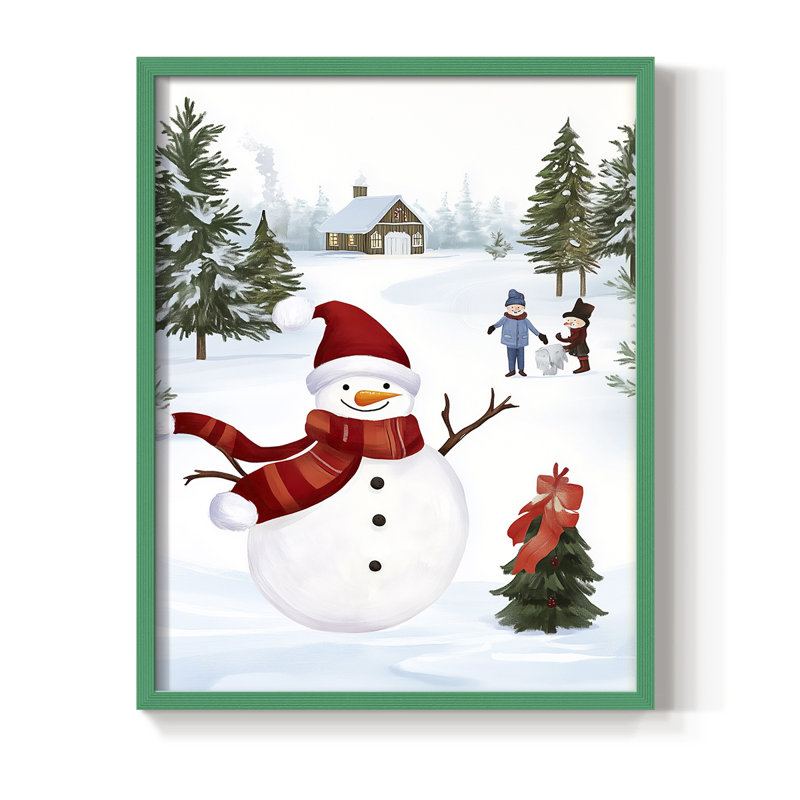 «Christmas Holiday Art» CECIX, reproduction d'art encadrée, H 30 po x l 24 po, Vert
