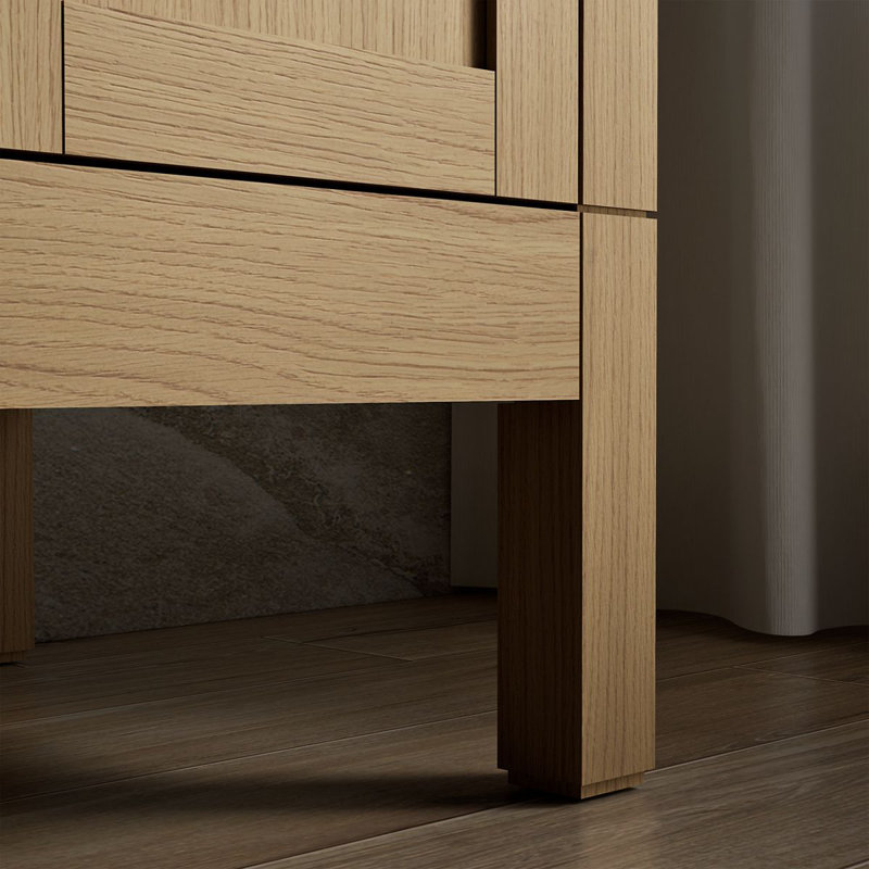 61" Single Bathroom Vanity Set, White, Light Oak