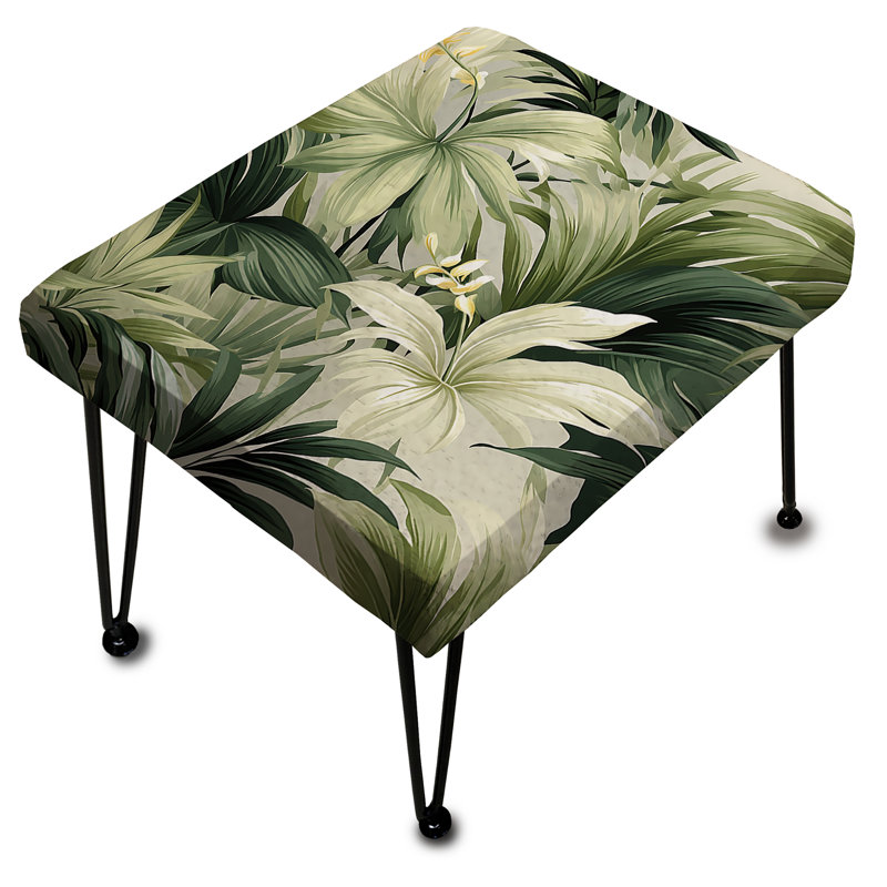 Neutral Tropics Tropical Pattern - Tropical Rectangle Ottoman