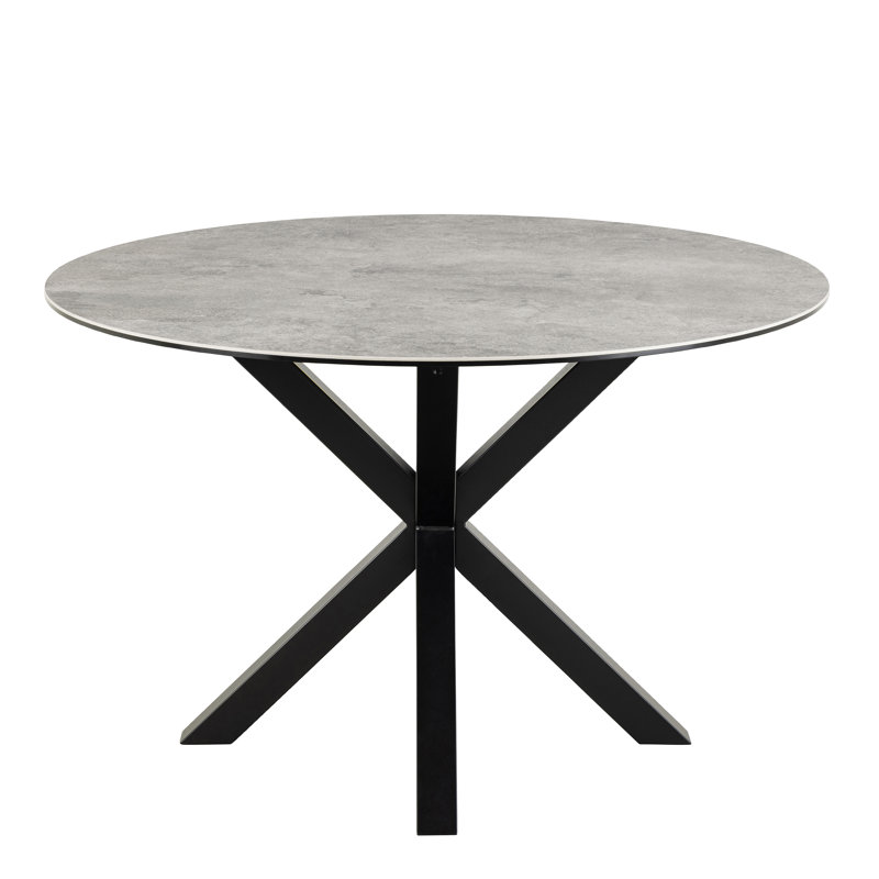Harrisonburg Round Metal Base Dining Table, Grey