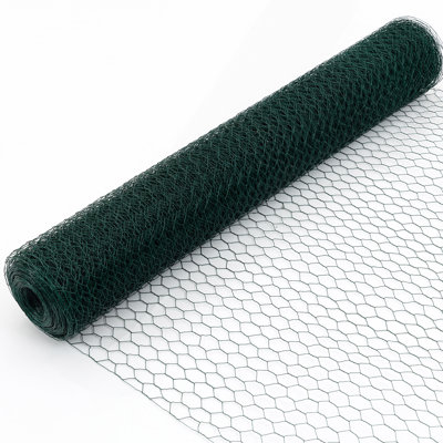 60M Large Size Galvanized Hexagonal Floral Green Chicken Wire, Outdoor Anti-Rust Chicken Wire Poultry Netting For Garden, Large Chicken Coop Wire Fencing