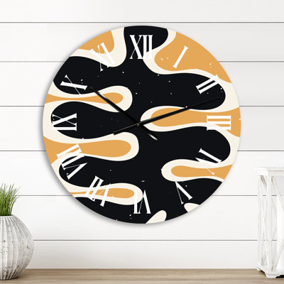 Horloge murale monochrome rétro Minimal Geometrics IV - Mid-Century