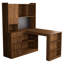 Bureau d'ordinateur d'angle en forme de L avec lumières DEL, station de charge et tiroirs de rangement, bureau de jeu de bureau à domicile avec bibliothèque, bureau d'écriture de table d'étude en L avec prises de courant