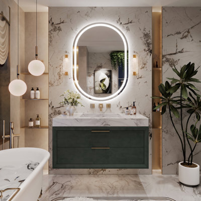 Lunara 192 LEDs/m LED Lighted Oval Bathroom/Vanity Mirror with ETL Certified, Anti-Fog Tempered Glass