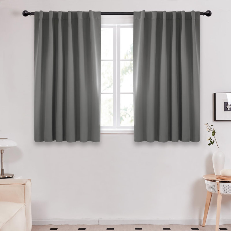 Darlington Room Darkening Curtain Pair, Light Gray, 52" W x 54" L