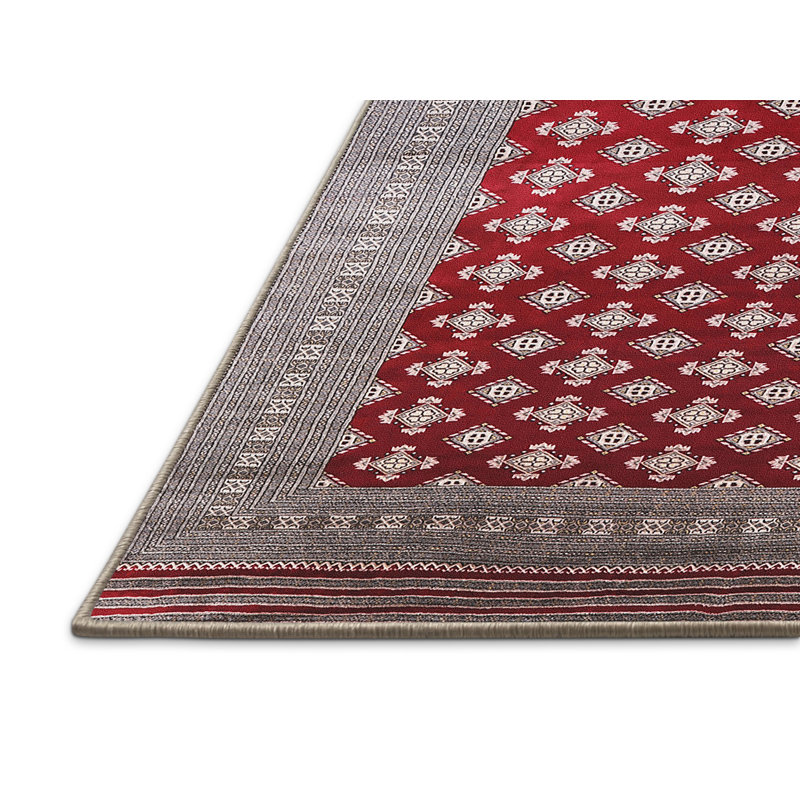 Tapis gris / rouge Carytown Southwestern, Rectangle 8 pi x 12 pi