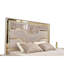 Grand lit tapissier de style moderne Omari en bois et accents dorés en beige-176487540