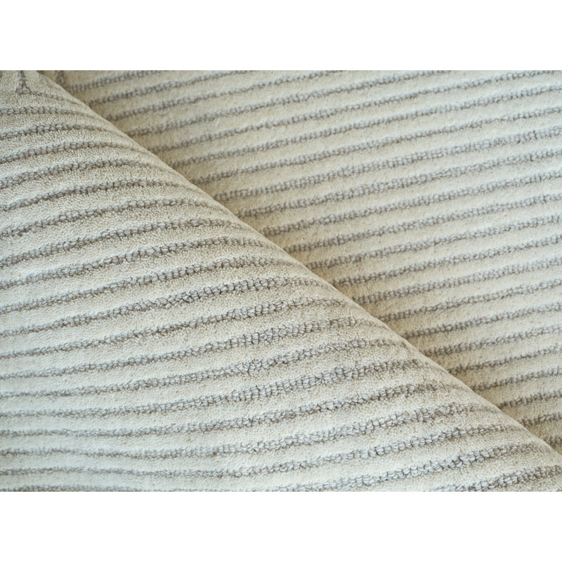 Serenity handloomed PET Beige/Brown Area Rug, Silver/Ivory, Rectangle 6' x 9'