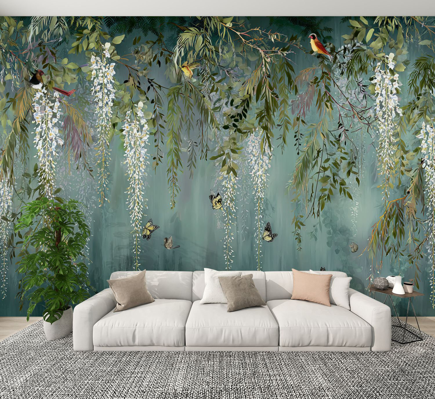 Red Barrel Studio® Floral Peel and Stick Wallpaper Serene Wisteria ...