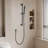 1-Spray Round High Pressure Handheld Shower With 27.5 In. Wall Bar In Matte Black