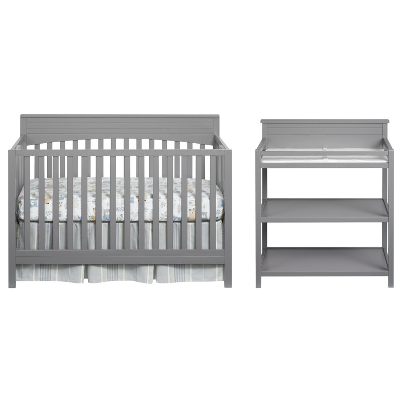 Ensemble de meubles de chambre de bébé 2 pièces Harper, Gris nuageux