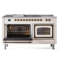 ILVE Nostalgie II Noblesse 60 in Dual Fuel Range 7 Burner, Griddle, Frenchtop-939345228-939345233