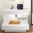 Glossy White Nightstand With 1 Drawer C-Shaped Side Table With Light