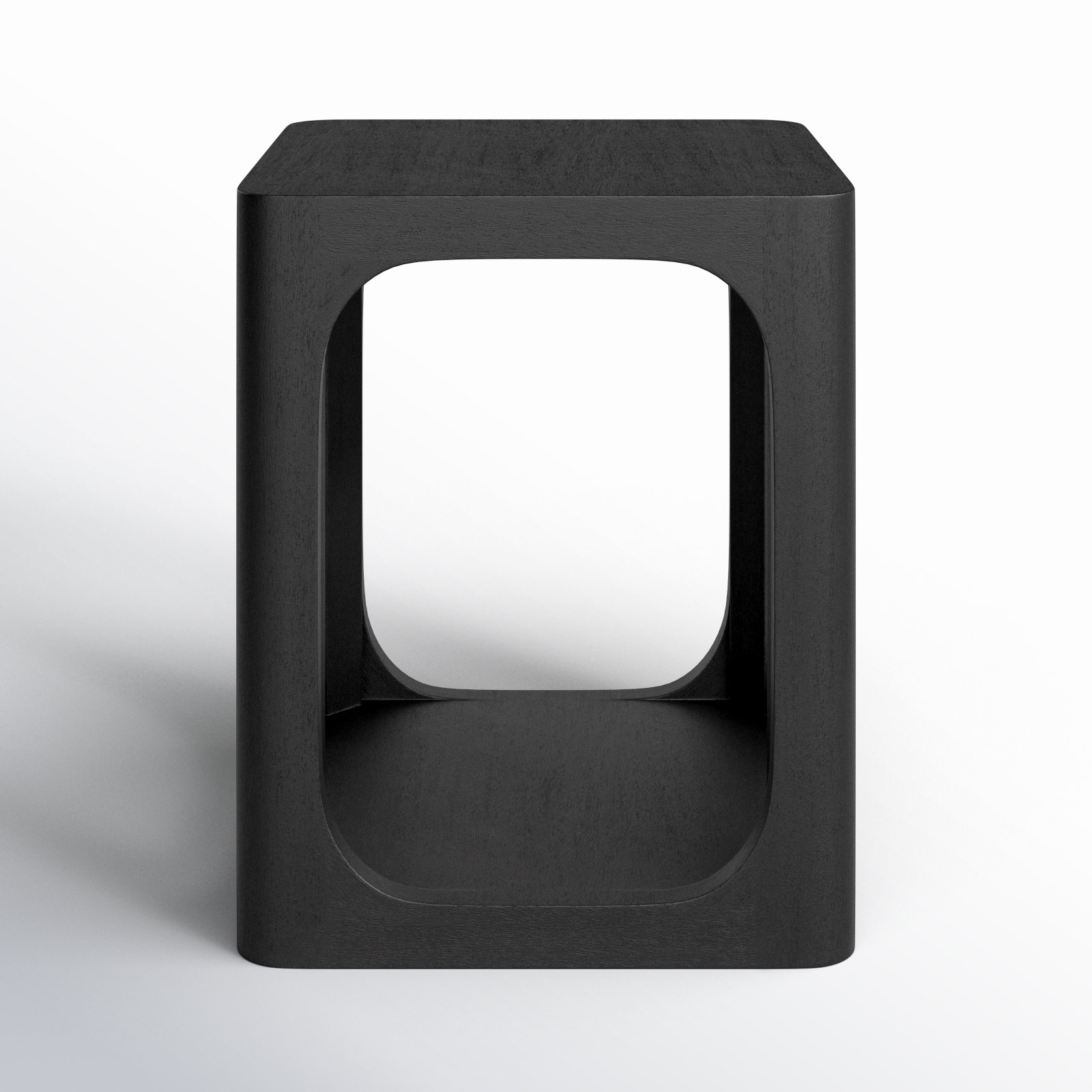 Sybil Solid Wood End Table, Black, 22" x 18"