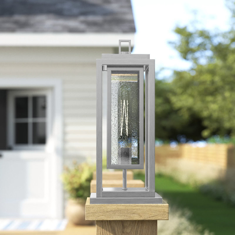 Republic 16.5" H Hardwired Pier Mount Light, Satin Nickel