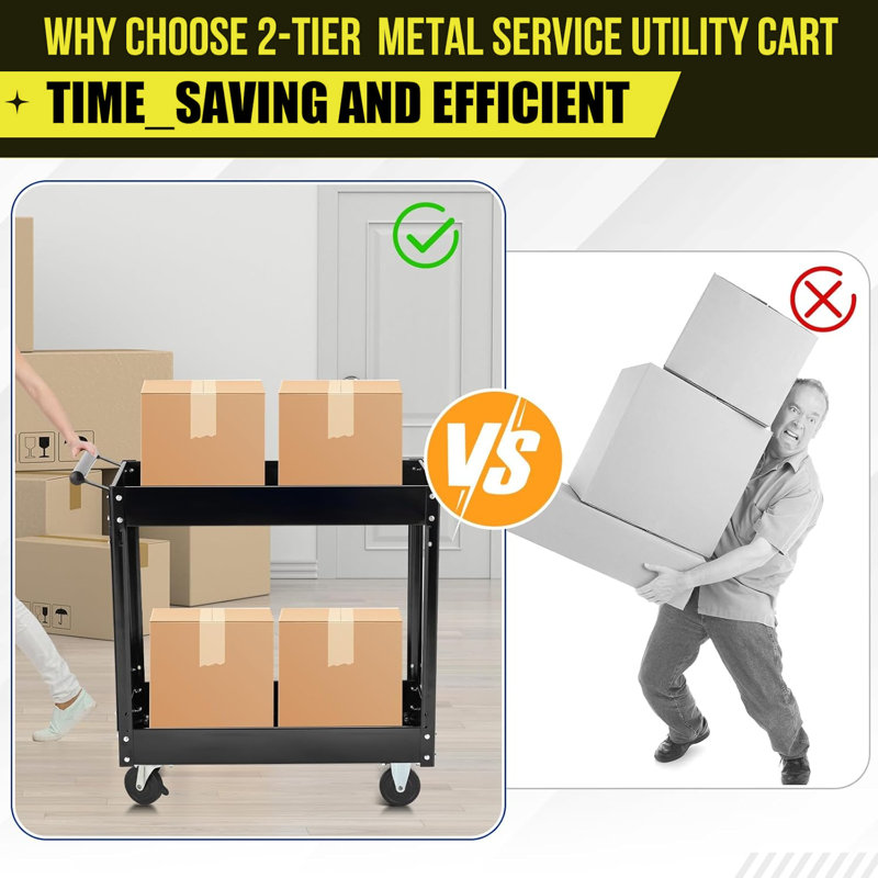 2 Tier Rolling Tool Cart