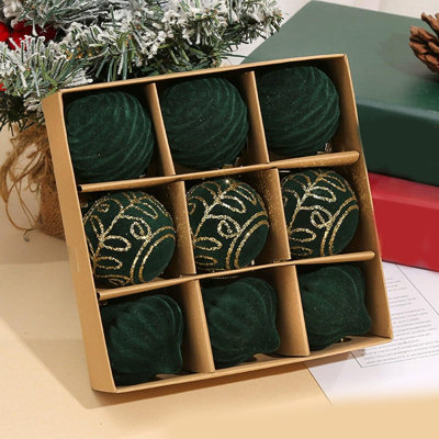 Christmas Decorations Christmas Decorations 9 Piece Flocked Christmas Balls Christmas Decoration SetMultiple Styles Of Christmas Tree Decorations Can