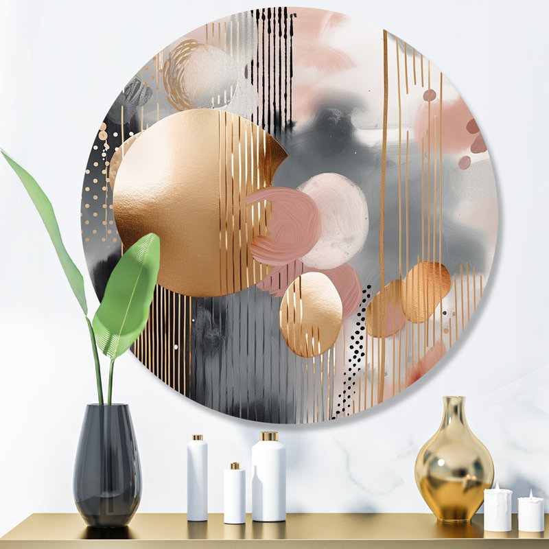 Marbre doux formes et lignes marbrées I - Décoration murale abstraite en métal marbré, H 23 po x l 23 po x P 1 po