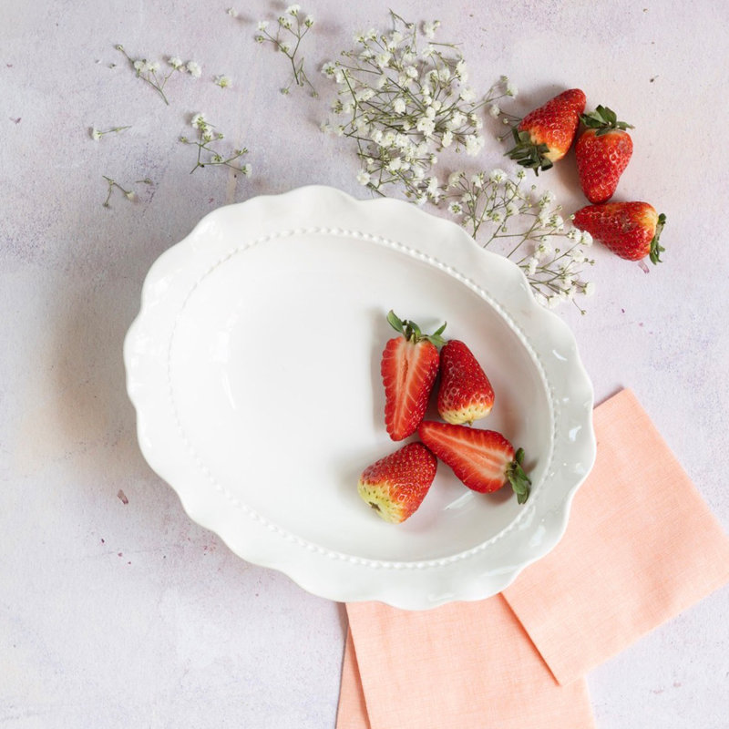 Giorno Italian Stoneware Dessert Bowl, White