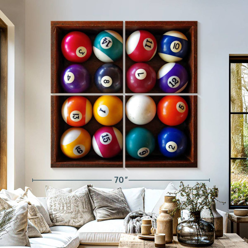 Ensemble de boules de billard Senne, H 57 po x l 57 po