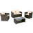 Lilyan 4 Piece Outdoor Rattan Sofa Seating Group with Cushions-1148073650