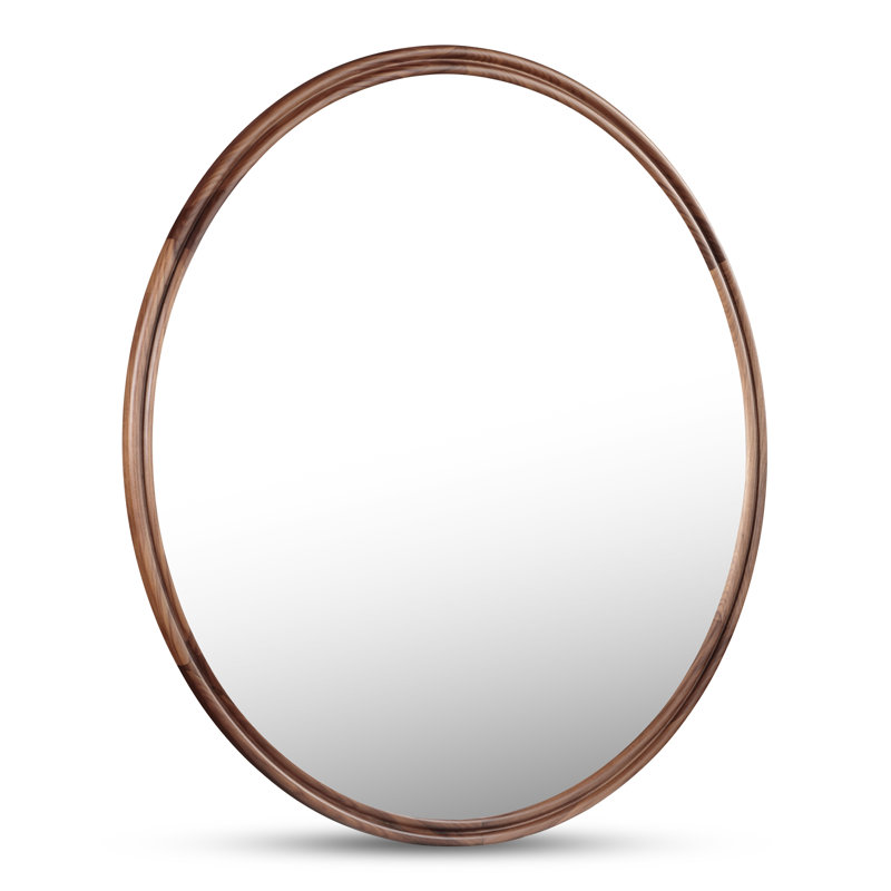 Grand miroir rond Alcott, Rond, 36 po x 36 po, Wanut