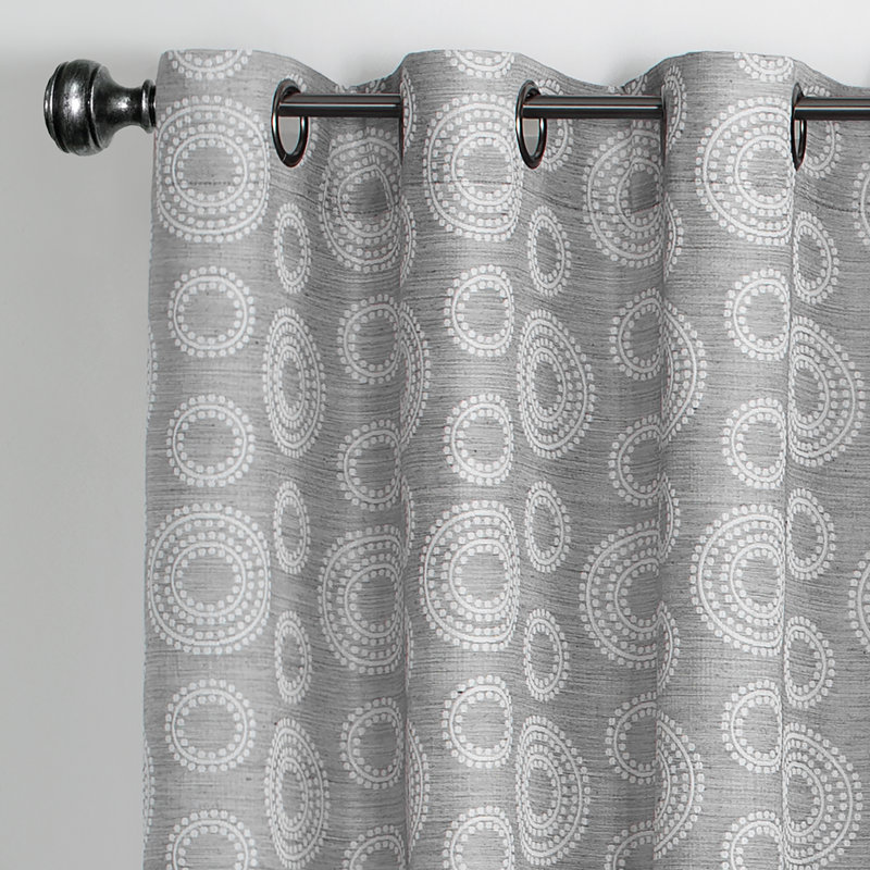 Polyester Semi Sheer Curtain Single Panel, 52" W x 63" L, Grey