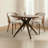 47.2-inch Round Wooden Dining Table with 4 Upholstered Chairs Set (Seats 4-6), Mid-Century Style Dining Table, Base-Style Dining Table Set Suitable for Kitchens and Dining Rooms-1921281762-1921281791
