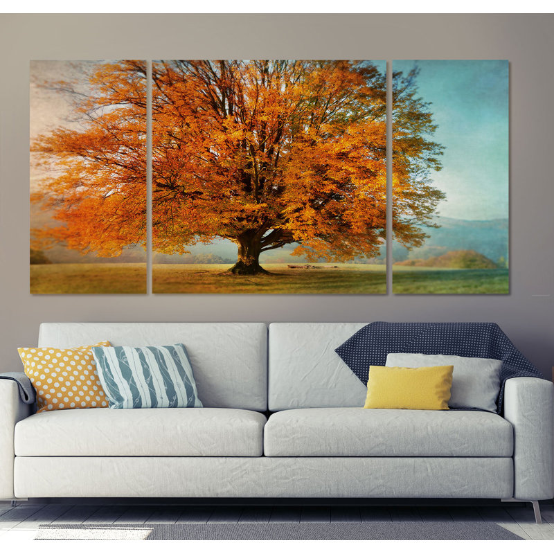 «Autumns Passion», image multi-pièces sur toile tendue, H 24 po x l 48 po x P 1,5 po