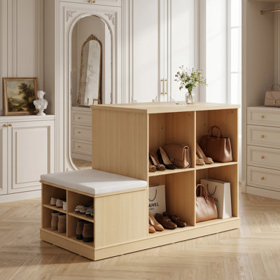 Armoire de rangement pour chaussures avec banc et tablette