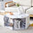 Stylish Hexagonal Coffee Table With Characteristic Pattern Stickers And Multi-Hole Design, Wood-918347765-914887679