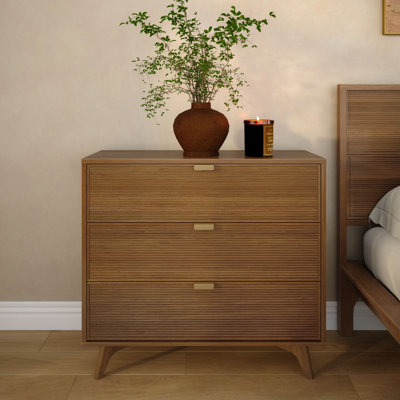 Commode Tambour à 3 tiroirs avec poignées en laiton Alice Linea