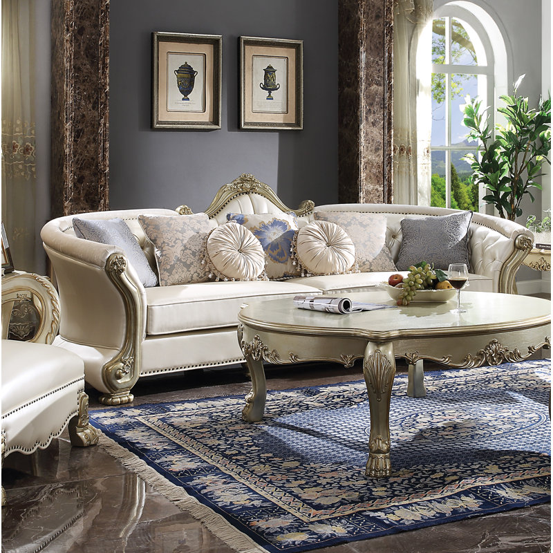 Forde 113'' Faux Leather Sofa
