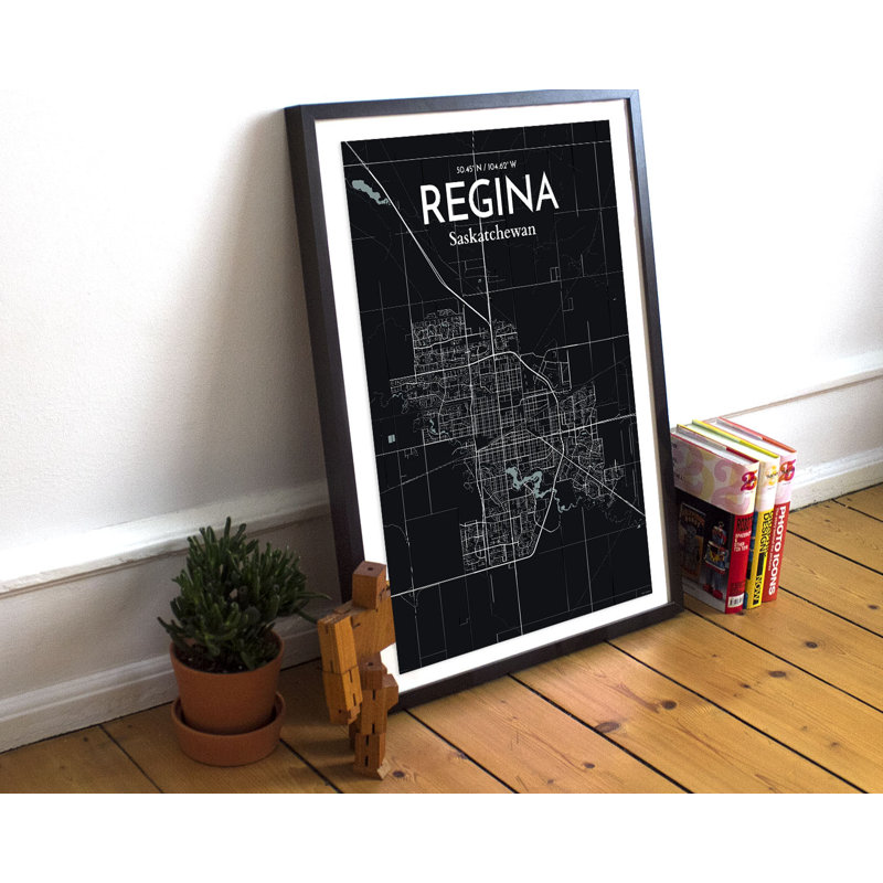 « regina city map », impression, H 17 po x l 11 po
