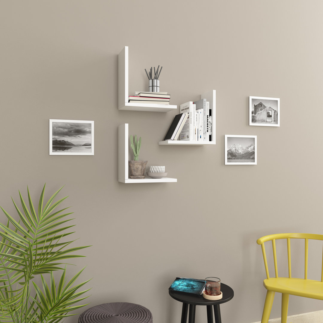 Lindy 3 Piece Floating Shelf with Adjustable Shelves