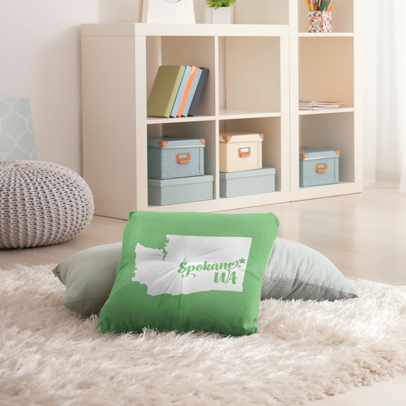 Coussin de plancher touffeté, 26 po x 26 po, Vert, Spokane