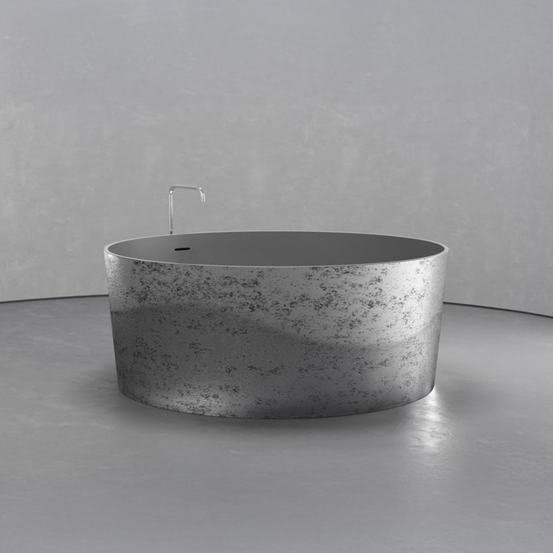 Baignoire autoportante 58,9 po , Argenté / Gris
