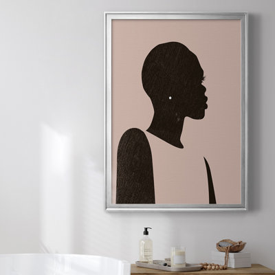 «Pink Silhouette II», toile encadrée de qualité supérieure - prête à être accrochée