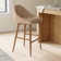 Prescott Upholstered Adjustable Height Counter Stool with Solid Wood Frame