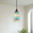 1-Sky blue dimmable glass iron pendant light